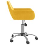 vidaXL Chaise pivotante de salle à manger Jaune Velours