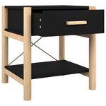 vidaXL Tables de chevet 2 Pièces Noir 42x38x45 cm Bois d’ingénierie