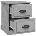 vidaXL Tables de chevet 2 Pièces gris béton 39x39x47 5 cm bois ingénierie
