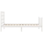 vidaXL Cadre de lit avec tête de lit blanc petit simple bois massif