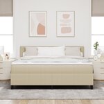 vidaXL Lit à ressorts avec matelas & lumière LED verte en tissu en velours côtelé gris foncé