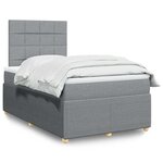vidaXL Sommier à lattes de lit avec matelas Gris clair 120x200cm Tissu