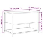 vidaXL Banc de rangement chêne marron 70x42 5x47 cm bois d'ingénierie