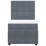 vidaXL Sommier à lattes de lit et matelas Gris foncé 80x200 cm Velours
