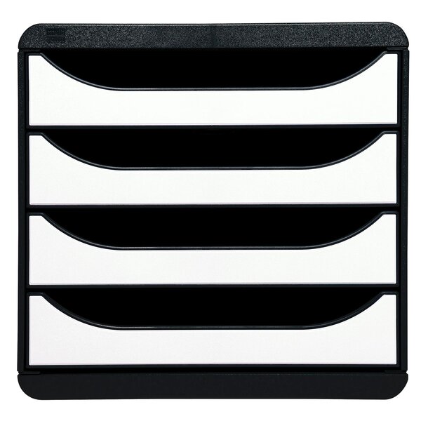 Module De Classement Big Box 4 Tiroirs Glossy - Blanc Brillant - Exacompta