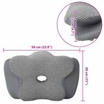 vidaXL Coussin pour le cou Gris 58 x 38 x 12 cm Polyester