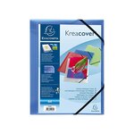 Chemise personnalisable 1 face à élastique polypro KREACOVER coloris bleu transparent EXACOMPTA