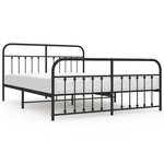 vidaXL Cadre de lit métal avec tête de lit/pied de lit noir 183x213 cm