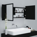 Vidaxl armoire à miroir de salle de bain led noir 100x12x45 acrylique