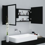 vidaXL Armoire à miroir de salle de bain LED Noir 100x12x45 Acrylique