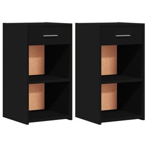 vidaXL Tables de chevet 2 Pièces noir 35x34x65 cm bois d’ingénierie