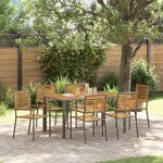 vidaXL Ensemble de salle à manger pour jardin 7 Pièces Gris et marron