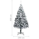 vidaXL Sapin de Noël artificiel avec neige floquée Vert 400 cm PVC