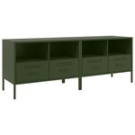 vidaXL Meubles TV 2 Pièces vert olive 68x39x50 5 cm acier