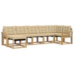 vidaXL Ensemble de canapés d'extérieur 7 Pièces Blanc et Beige