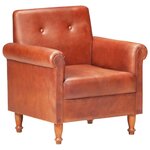 vidaXL Chaise cabriolet marron cuir véritable