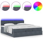 VidaXL Cadre de lit ottoman avec matelas gris foncé 160x200 cm velours