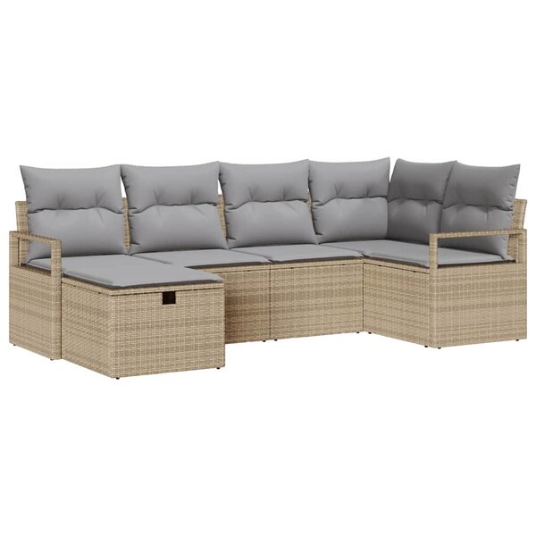 vidaXL Ensemble de canapé de jardin 6 Pièces beige et gris clair