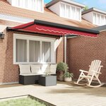 vidaXL Auvent Rétractable Rouge 300 x 250 cm Tissu et Métal