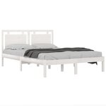vidaXL Cadre de lit sans matelas blanc 140x190 cm bois massif