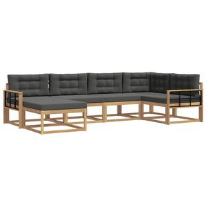 vidaXL Ensemble de canapés d'extérieur 5 pc Blanc et anthracite