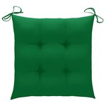 vidaXL Chaises de jardin lot de 8 avec coussins vert Bois teck solide