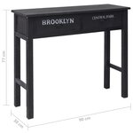vidaXL Table console Noir 90 x 30 x 77 cm Bois