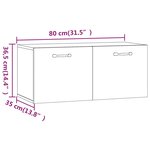 vidaXL Armoire murale blanc brillant 80x36 5x35 cm bois d'ingénierie
