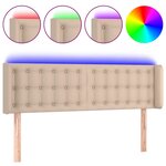 vidaXL Tête de lit à LED Cappuccino 147x16x78/88 cm Similicuir