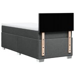 vidaXL Sommier à lattes de lit avec matelas Gris foncé 90x200 cm Tissu