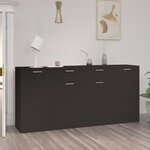 vidaXL Buffet Noir 160x36x75 cm Bois d'ingénierie