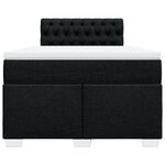 vidaXL Sommier à lattes de lit avec matelas Noir 120x200 cm Tissu