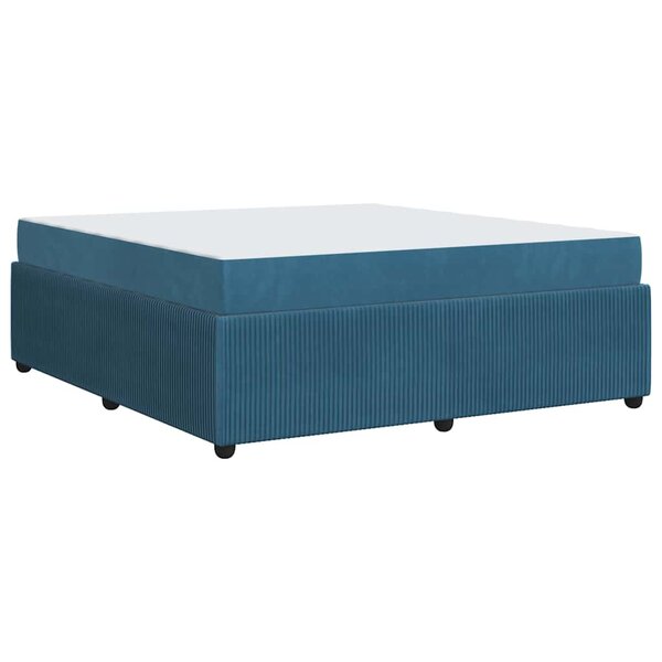 vidaXL Cadre de lit avec matelas Bleu 180 x 200 cm tissu