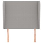 vidaXL Tête de lit avec oreilles Gris clair 93x23x118/128 cm Tissu