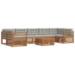 vidaXL Ensemble de canapés d'extérieur 8 Pièces Gris Naturel et Clair