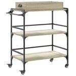 vidaXL Chariot de cuisine chêne sonoma 81 5x41x92 5 cm bois ingénierie