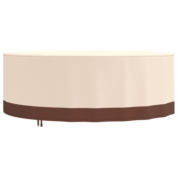 vidaXL Housse de salon de jardin rond beige Ø 244x71 cm oxford 600D