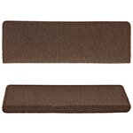 vidaXL Tapis d'escalier 15 pièces 65 x 21 x 4 cm Marron Bord rectangulaire