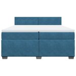 vidaXL Sommier à lattes de lit et matelas Bleu foncé 200x200cm Velours