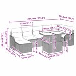 Ensemble de Canapé de Jardin de 8 Pièces avec Coussins Noir Rattan Poly