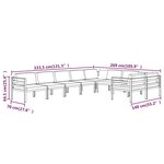 vidaXL Salon de jardin 9 Pièces avec coussins Aluminium Anthracite