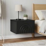 vidaXL Cabinet de chevet mural 2 Pièces Noir 33 x 34 5 x 20 cm