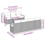 Set de canapé de jardin vidaXL 8 pièces avec coussins gris poly rotin