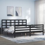 vidaXL Cadre de lit sans matelas noir 200x200 cm bois massif