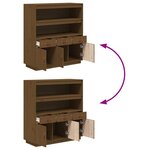 vidaXL Buffet haut Marron miel 100x40x108 5 cm Bois massif de pin