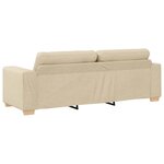 vidaXL Sofa 3 places avec coussin Crème tissu