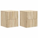 vidaXL Cabinet de chevet mural 2 Pièces Chêne Sonoma 33 x 34 5 x 40 cm