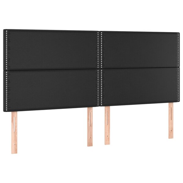 vidaXL Têtes de lit 4 Pièces Noir 80x5x78/88 cm Similicuir