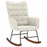 vidaXL Chaise à bascule Crème Velours