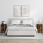 vidaXL Table de chevet Chêne Fumé 39 5 x 30 x 50 cm Bois d'ingénierie